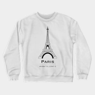 Paris Eiffel Tower coordinates sticker Crewneck Sweatshirt